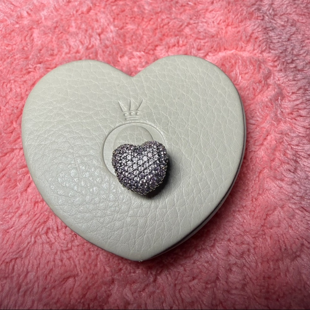 Light Pink Heart Pandora Clip